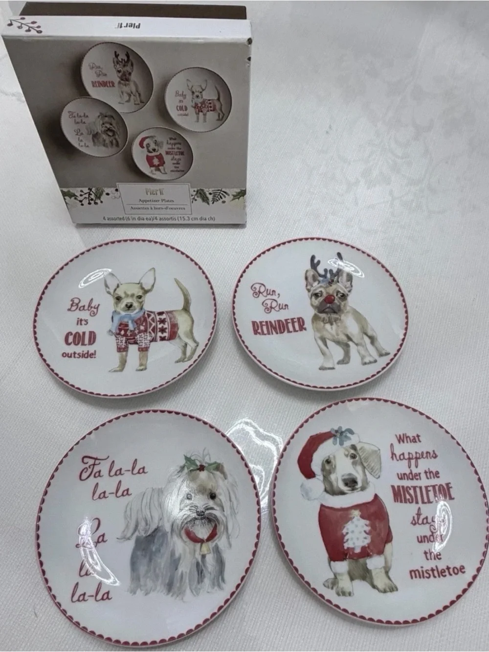 Pier 1 , Holiday appetiser plates Set of 4